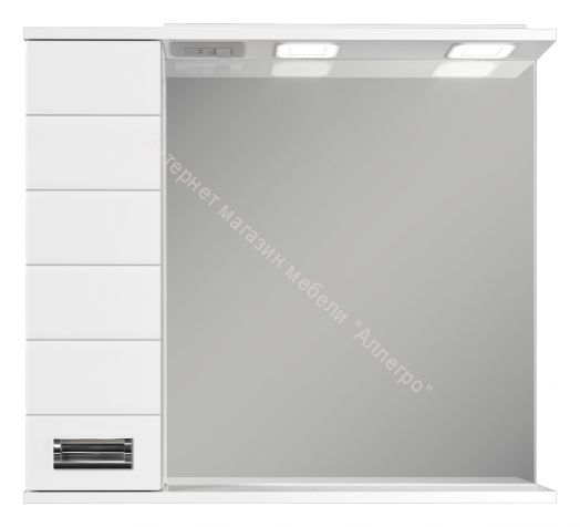 Шкаф-зеркало Cube 75 Эл. левый Домино