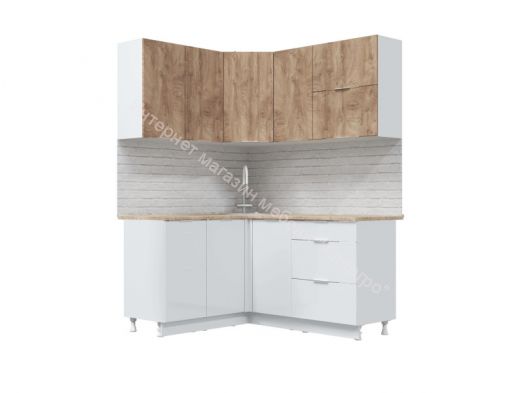 Кухонный гарнитур "Асти" Вайт угловой 1600х1400