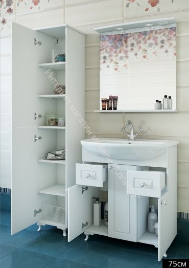 Тумба с умывальником "Элеганс 75" Софи с ящиками Sanflor