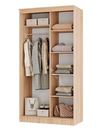 Шкаф купе двухстворчатый "Сакура" 1,14 м (Дуб сонома/Белый)