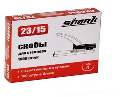 Скобы для степлера Shark, 23/15, 1000шт. в упаковке