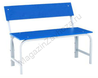 Скамья гардеробная со спинкой 1000 (ЛДСП) красный/синий