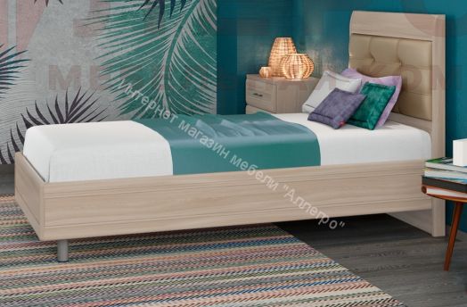 Кровать КР-2855 (0,9 м х 1,9 м) с мягким изголовьем Мелисса