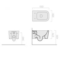 Безободковый унитаз подвесной Galassia MEG11 PRO в комплекте с крепежом 55x35 5486 схема 2