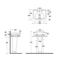 Раковина Galassia Ethos 8431M с 1 отверстием и переливом 55x44 схема 2