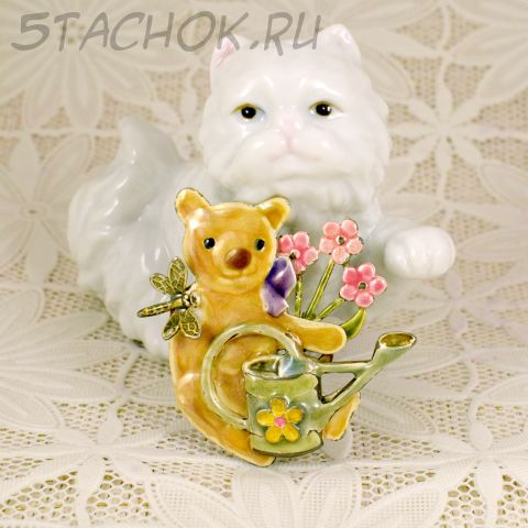 Брошь "Мишутка-цветовод" (США)