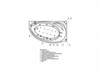 Акриловая ванна Акватек Бетта 150х95 схема 4