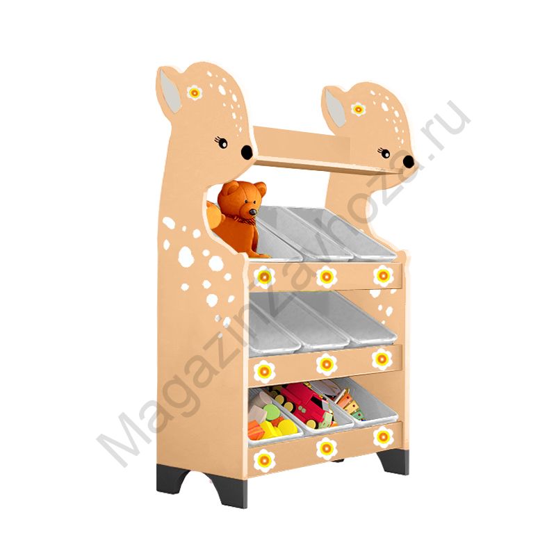 СТЕЛЛАЖНАЯ НАКЛОННАЯ СИСТЕМА ХРАНЕНИЯ 6 С ДЕКОРАЦИЕЙ (СЕРИЯ ОЛЕНЁНОК)