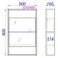 Зеркальный шкаф Aqwella City 50х80 схема 2