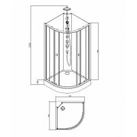 Душевая кабина с тропическим душем BandHours Nova 90x90 схема 2