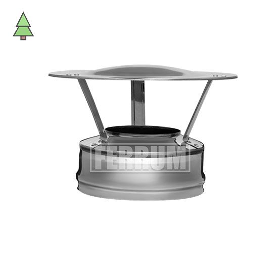 Оголовок Ferrum 0.8 мм для дымохода; Эмаль черная 600°;