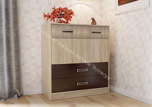 Комод 2-х дверный с 2-мя ящиками Румба