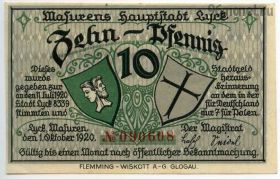 Германия. Нотгельд г. Лик 10 пфеннигов 1920