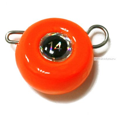 Груз крашеный Мормыш разборная чебурашка Таблетка 26 гр / 10 шт. в упаковке / цвет: 03 оранжевый