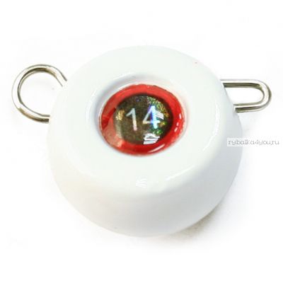 Груз крашеный Мормыш разборная чебурашка Таблетка 14 гр / 10 шт. в упаковке / цвет: 05 белый