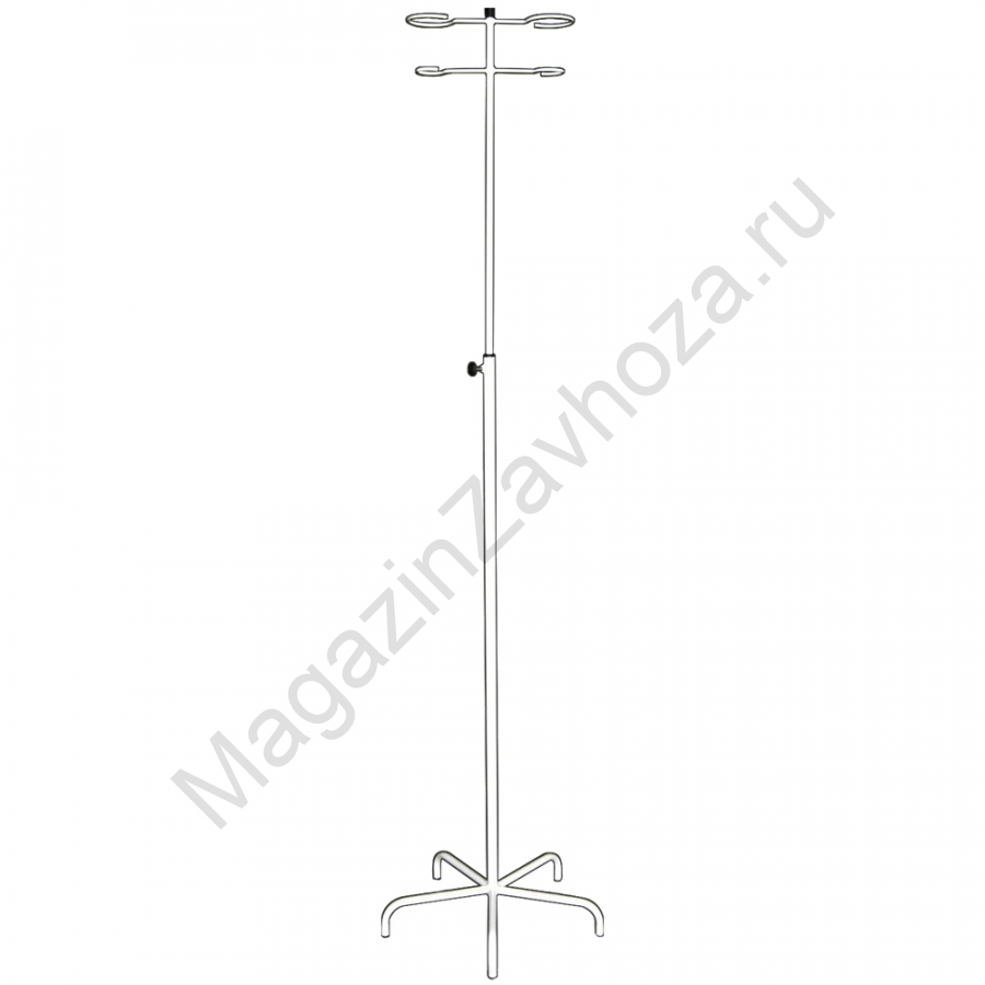 Стойка для капельницы М192-04 с двумя держателями, на 5-лучевой опоре