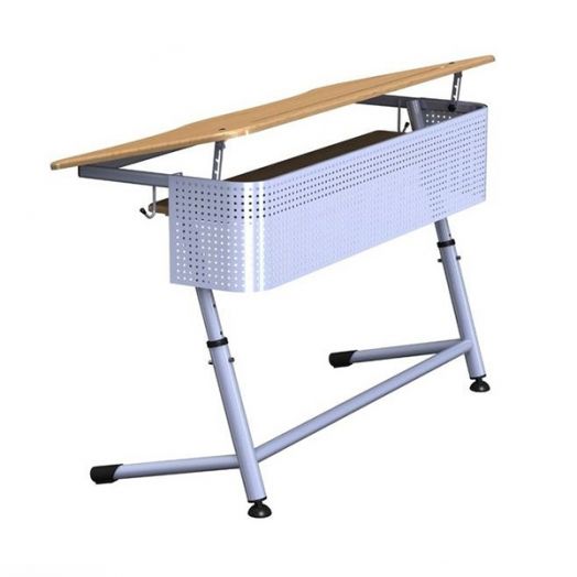 IT-2APN Стол ученический двухместный регулируемый с наклонной столешницей (МДФ бук)