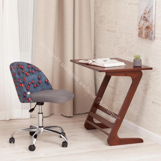 Кресло MELODY ткань/флок, серый, Botanica 08 cherry/29