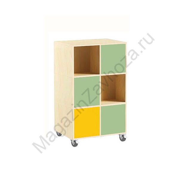 СТЕЛЛАЖ 8 ДВУХСЕКЦИОННЫЙ ДВУХСТОРОННИЙ МОБИЛЬНЫЙ 6 ЯЧЕЕКИ