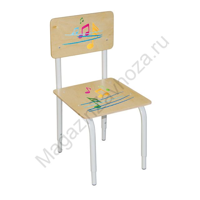 СТУЛ ДЕТСКИЙ НА МЕТАЛЛОКАРКАСЕ РЕГУЛИРУЕМЫЙ 52 ( НОТЫ )