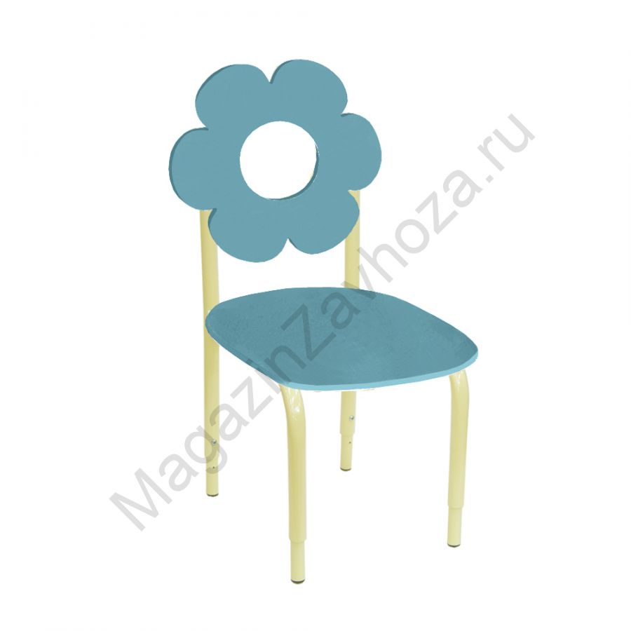 СТУЛ ДЕТСКИЙ НА М/К РЕГУЛИРУЕМЫЙ 2 МДФ ЦВЕТОК (ЛАЗУРНО-СЕРЫЙ)