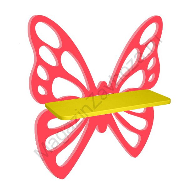 ПОЛКА ДЕТСКАЯ НАВЕСНАЯ 7 БАБОЧКА КРАСНАЯ