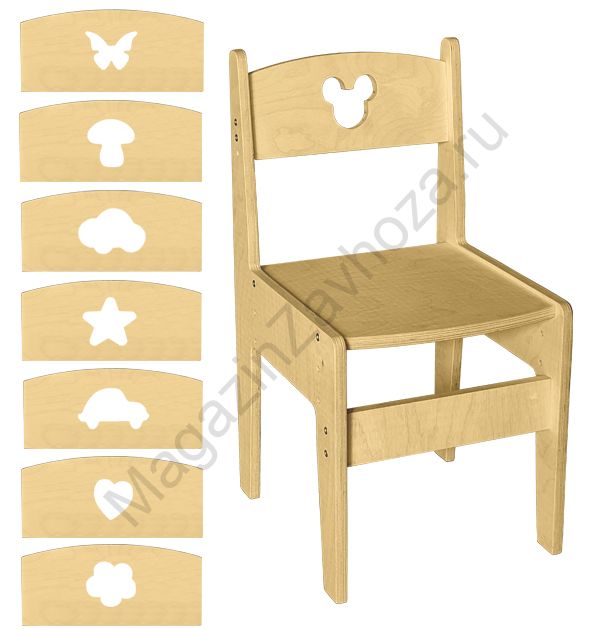 СТУЛ ИЗ ФАНЕРЫ РЕГУЛИРУЕМЫЙ ВЫРАСТАЙКА М-6 (МАЛЫЙ)