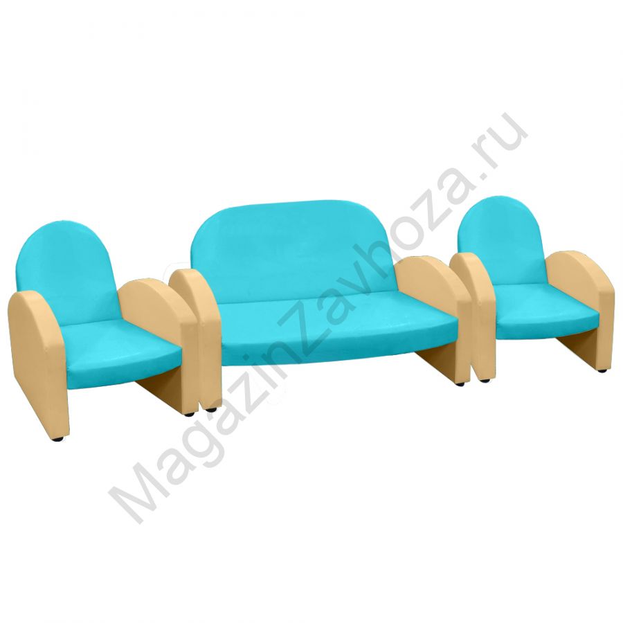 НАБОР "ЭКОНОМ" ДИВАН 154 ГОЛУБОЙ 2