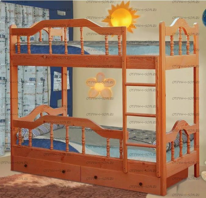 Кровать двухъярусная Дина-3 с ящиками