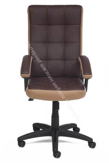 Кресло TRENDY кож/зам/ткань, коричневый/бронзовый, 36-36/21
