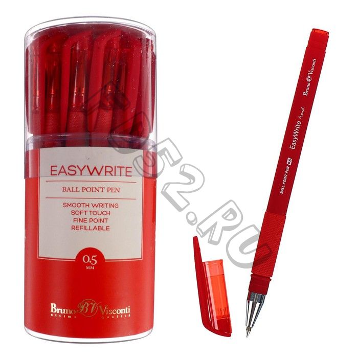 Ручка шариковая EasyWrite Red, узел 0.5 мм, красные чернила, матовый корпус Silk Touch