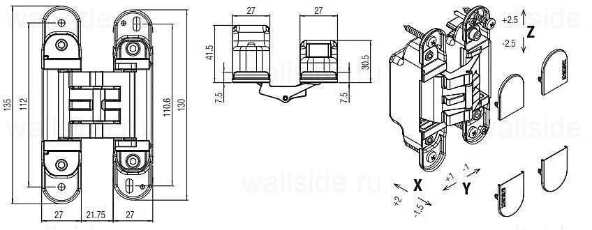 Скрытая петля К 2760, цвет черный