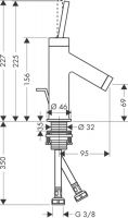 Смеситель Hansgrohe AXOR Starck для раковины 10116000 схема 1