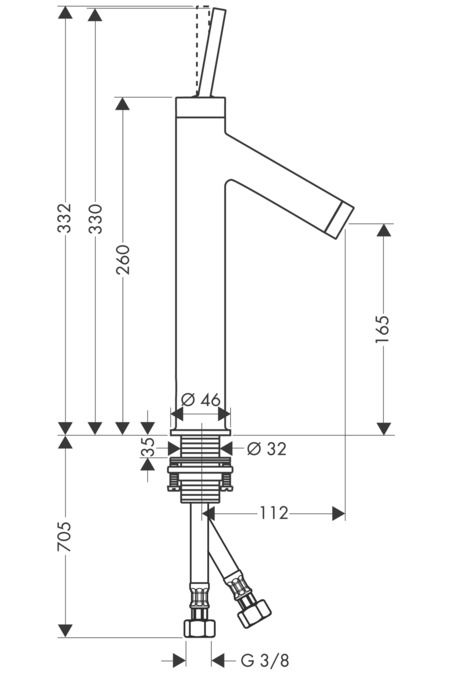 Смеситель Hansgrohe AXOR Starck для раковины 10123000 ФОТО