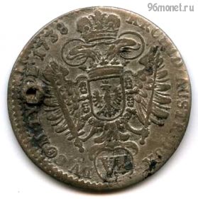 Австрия 6 крейцеров 1738
