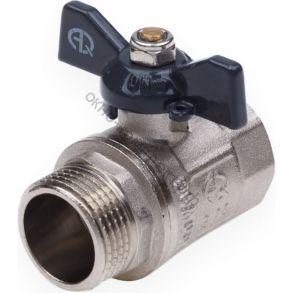 КРАН  шар. AQUALINK 3/4"  ВР-НР БАБОЧКА (никелированный)