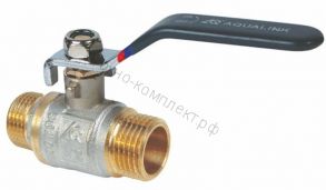 КРАН  шар. AQUALINK 1/2" НР-НР РЫЧАГ (никелированный)