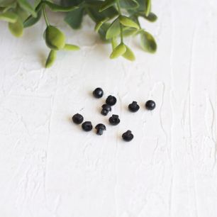 Набор мини пуговиц для творчества, Черные на петельке, 10 шт., 5 мм.