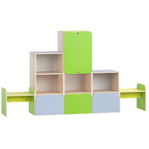 РСН-0167 Стеллаж для игрушек модульный (2400x320x1300 мм)