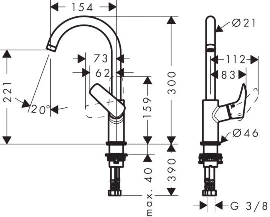 Смеситель Hansgrohe Logis для раковины 71131000 ФОТО