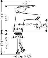 Смеситель Hansgrohe Logis 71077000 схема 1