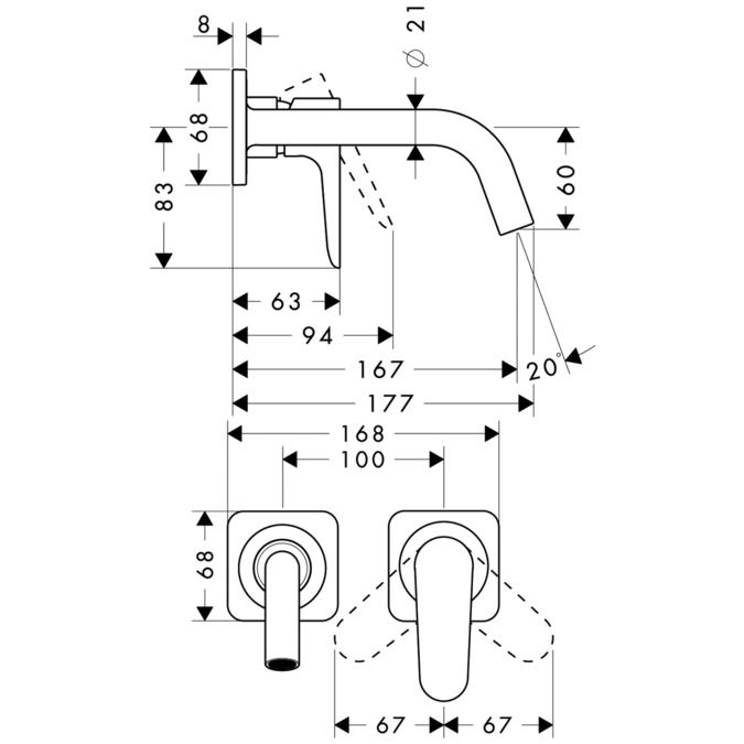 Смеситель Hansgrohe AXOR Citterio M для раковины 34113000 ФОТО