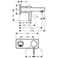 Смеситель Hansgrohe Metris S для раковины 3116 схема 1