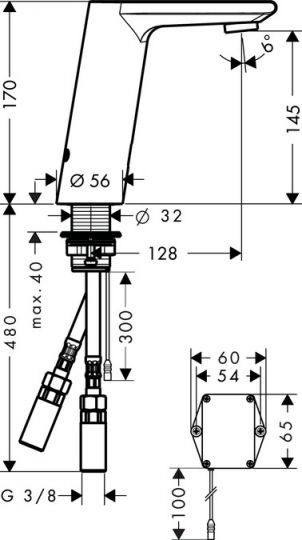 Смеситель Hansgrohe Metris S сенсорный для раковины 31100000 ФОТО