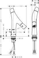 Смеситель Hansgrohe AXOR Starck Organic для раковины 12010000 схема 1