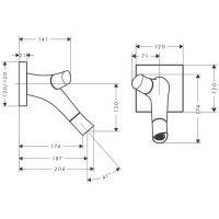 Смеситель Hansgrohe AXOR Starck Organic для раковины 12015000 схема 1