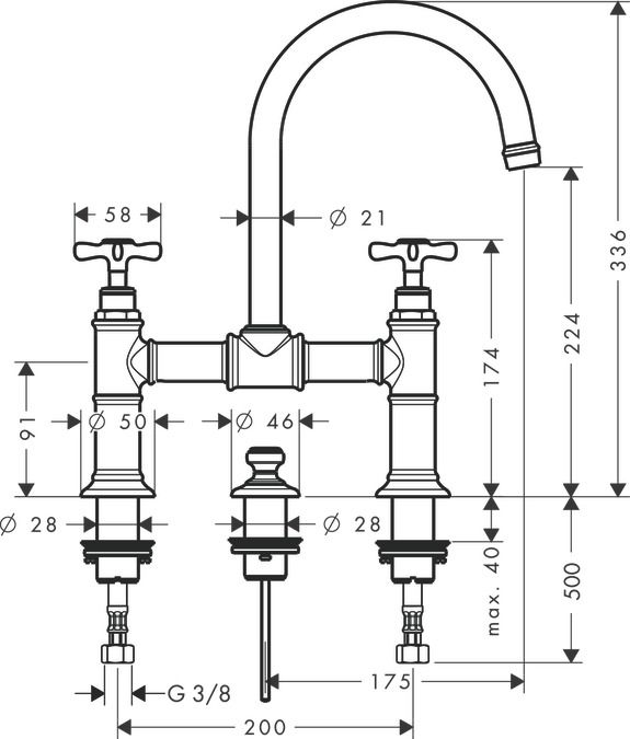 Смеситель Hansgrohe AXOR Montreux для раковины 16510820 ФОТО