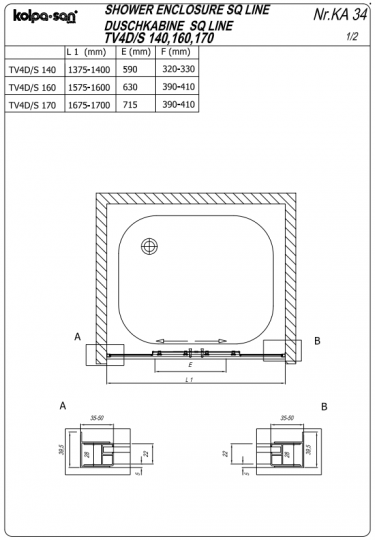 Душевая дверь в нишу Kolpa San SQ LINE TV4D/S ФОТО