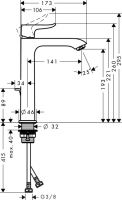 Смеситель Hansgrohe Metris для раковины 31183000 схема 1