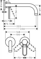 Смеситель Hansgrohe AXOR Uno для раковины 38122000 схема 1